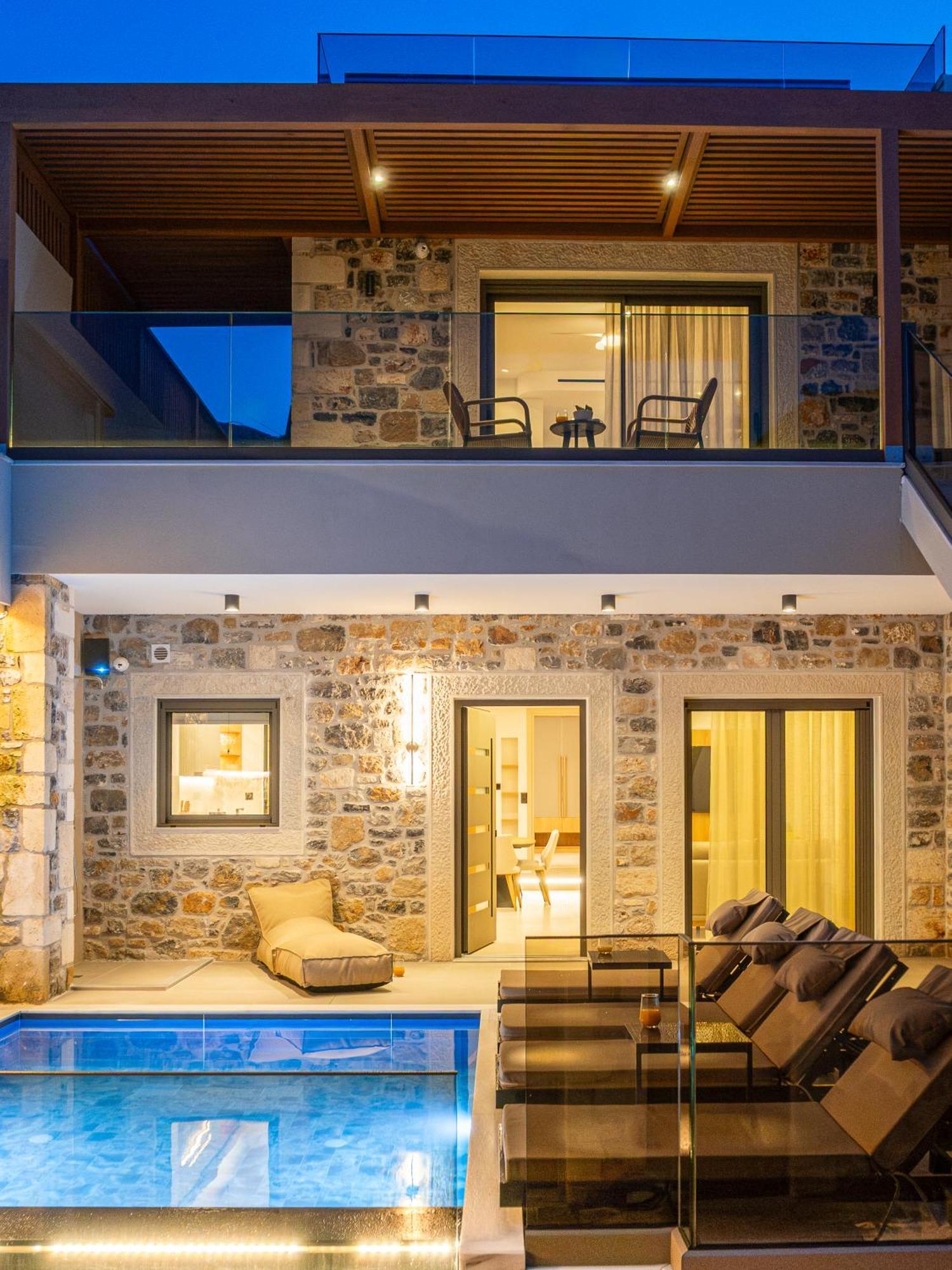 Villa Nicole - Private Pool & Rooftop Jacuzzi Hersonissos  Exteriér fotografie
