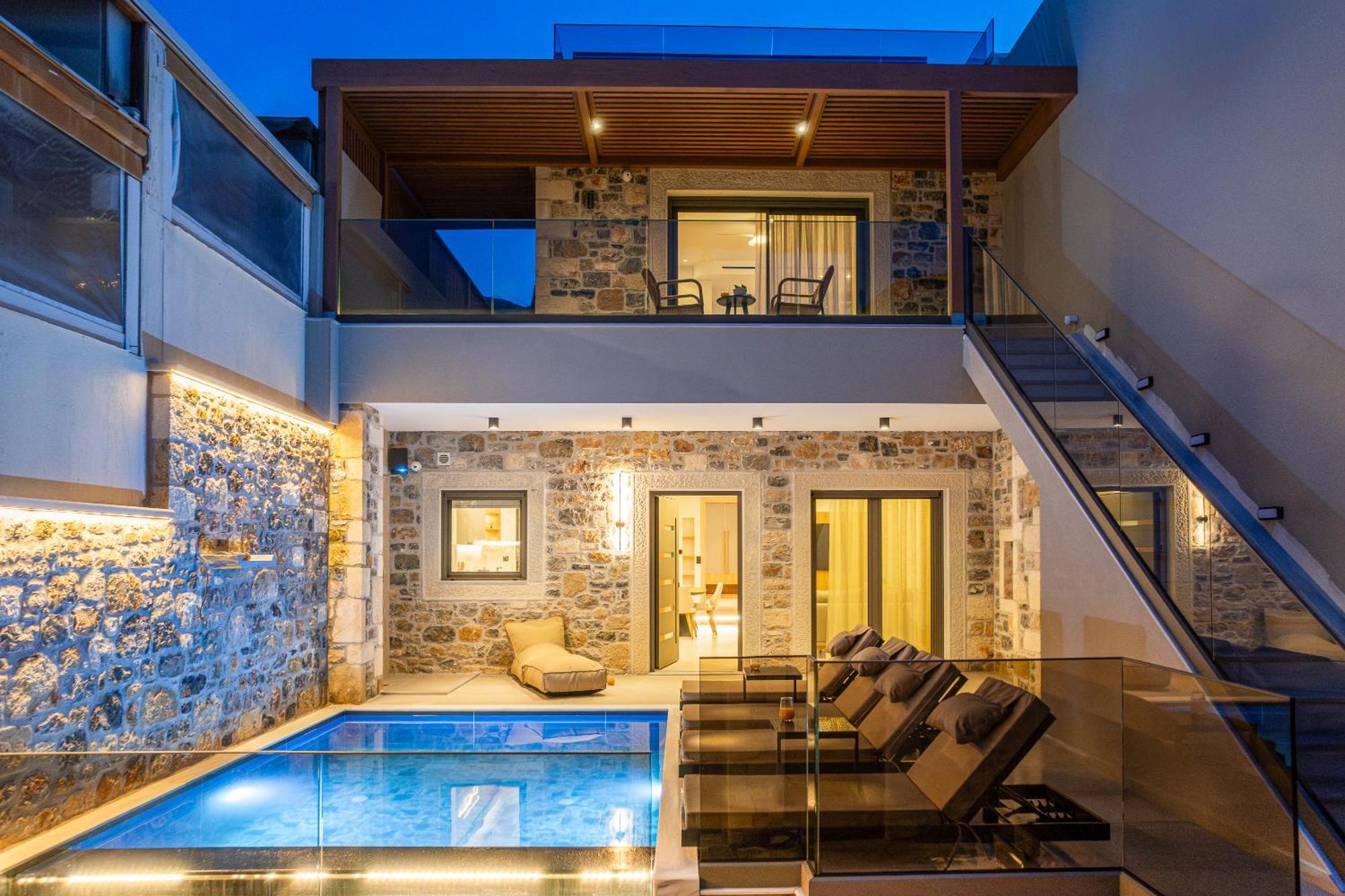Villa Nicole - Private Pool & Rooftop Jacuzzi Hersonissos  Exteriér fotografie